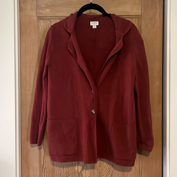 Jcrew burgundy sweater blazer, size x-small - Picture 1 of 1